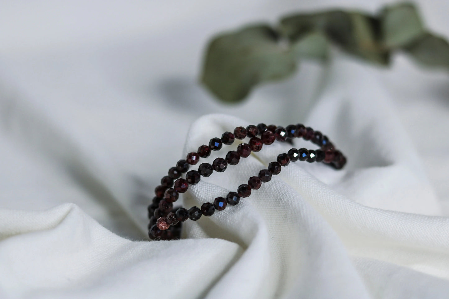 Bracelet Facetté Grenat Rouge 🌙 Protection Equilibre Courage