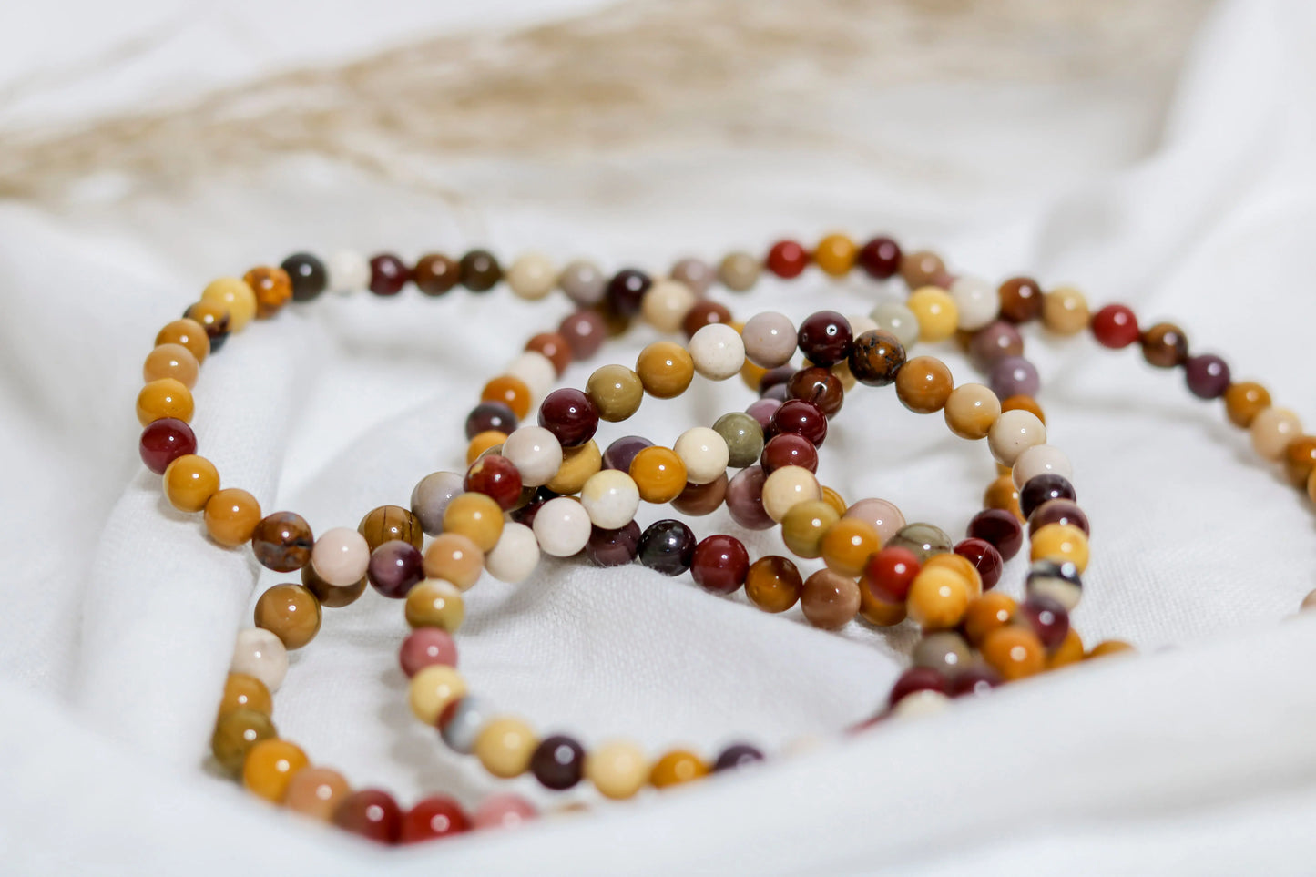 Bracelet perles Jaspe Mokaite 🌟 Calme Confiance Protection