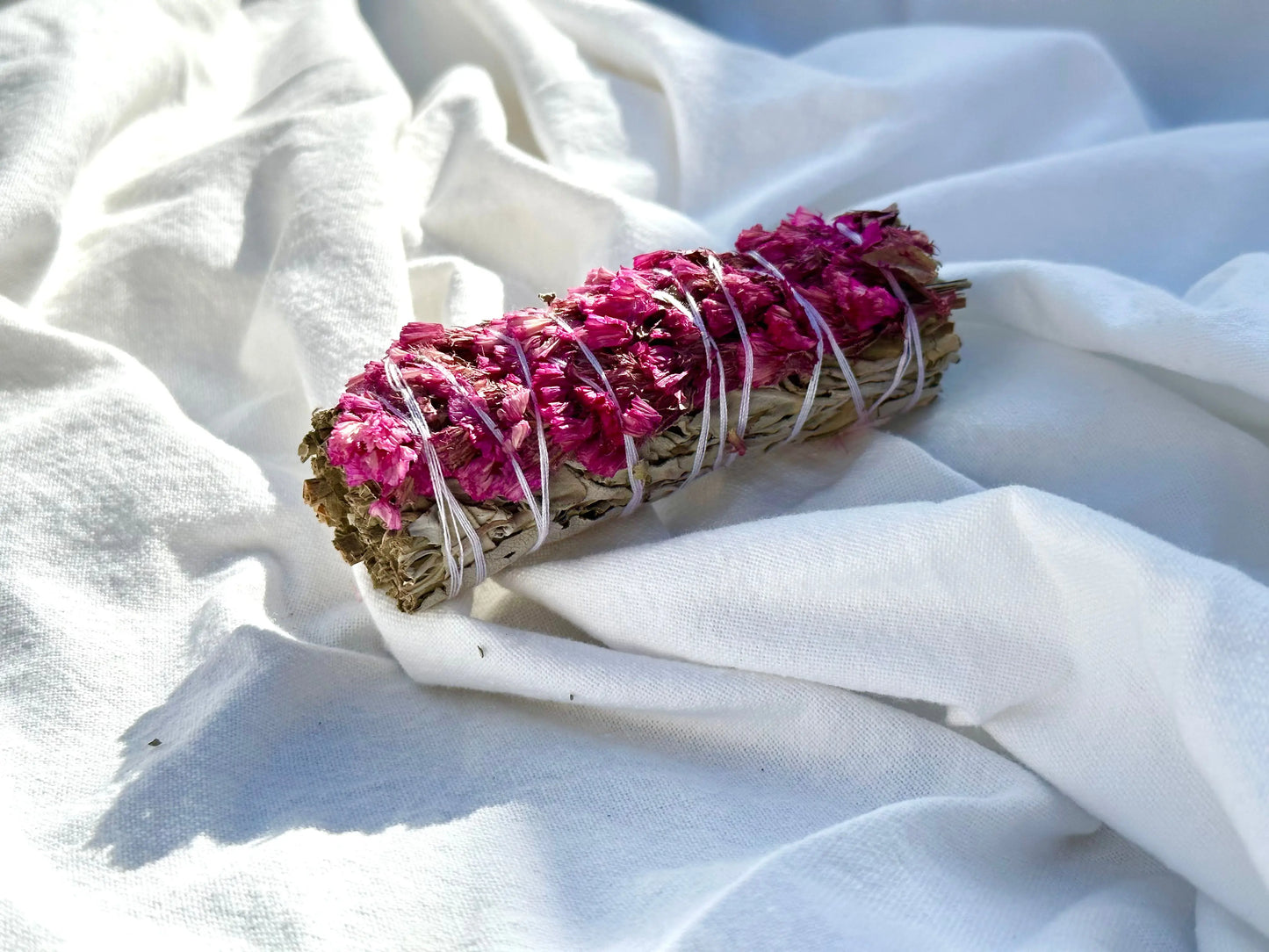 White Sage & pink Statice Sinuata flowers