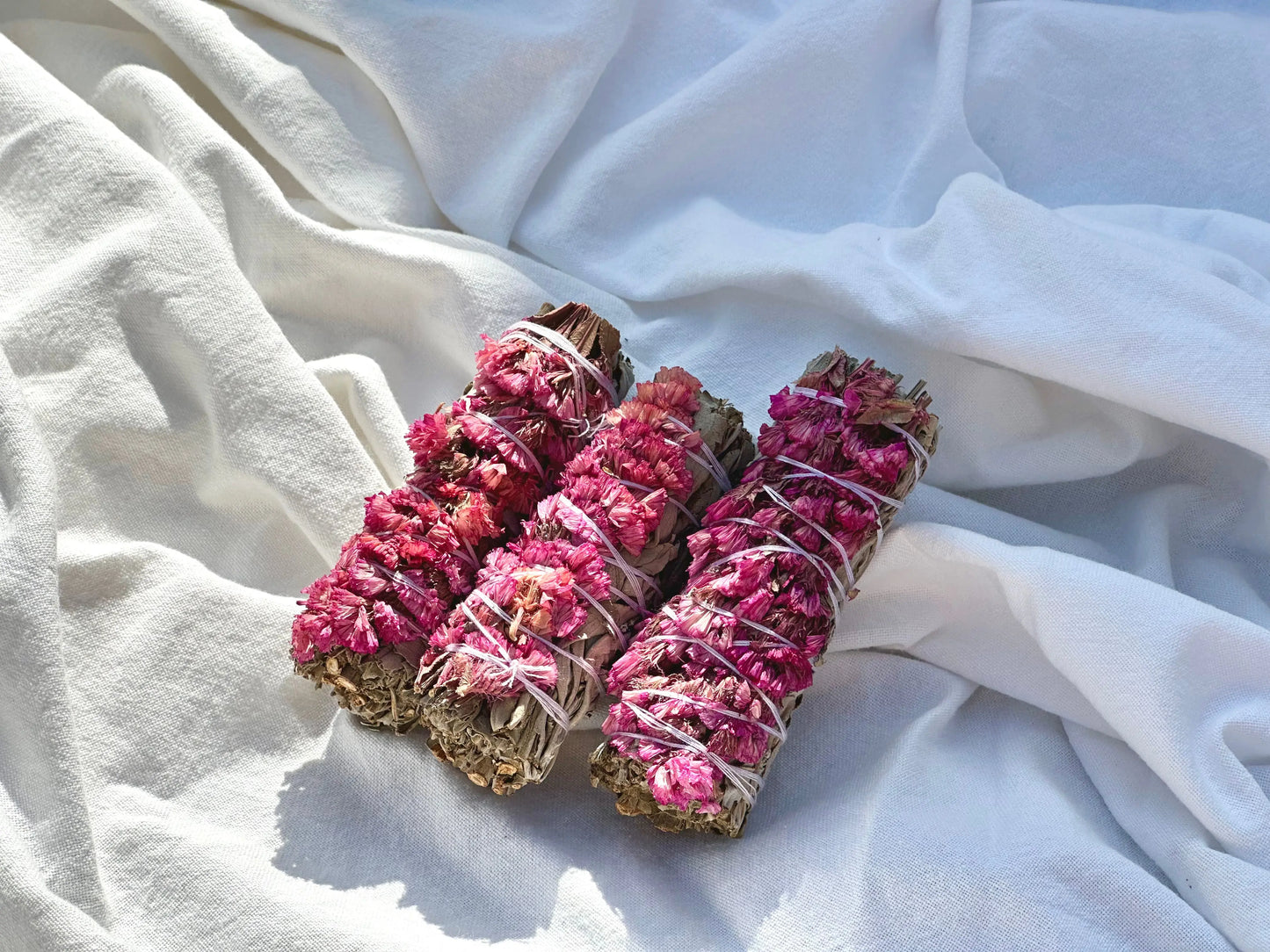 White Sage & pink Statice Sinuata flowers