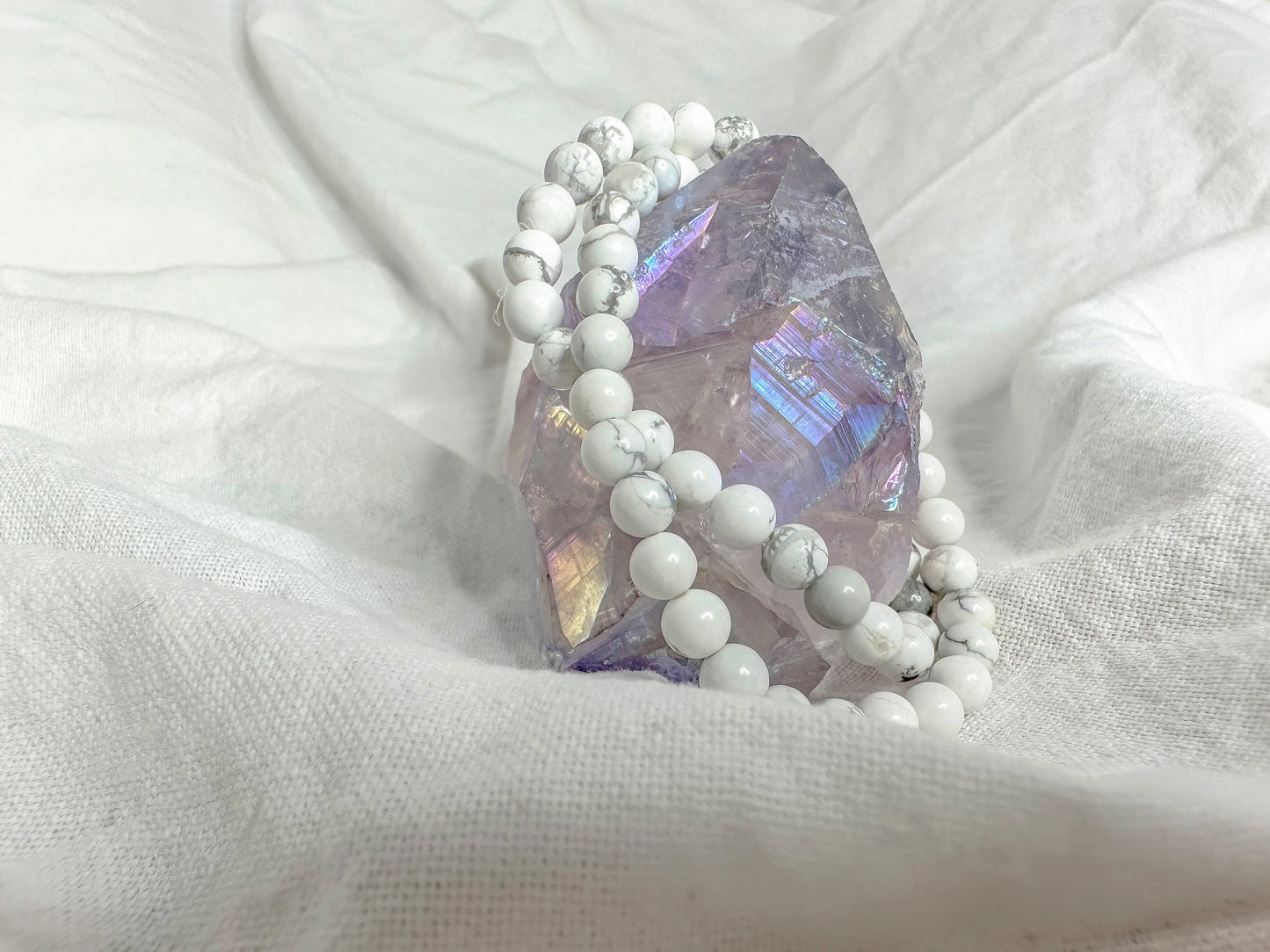 Bracelet perle Howlite ✨ Paix Confiance Réussite - GrigriMagic