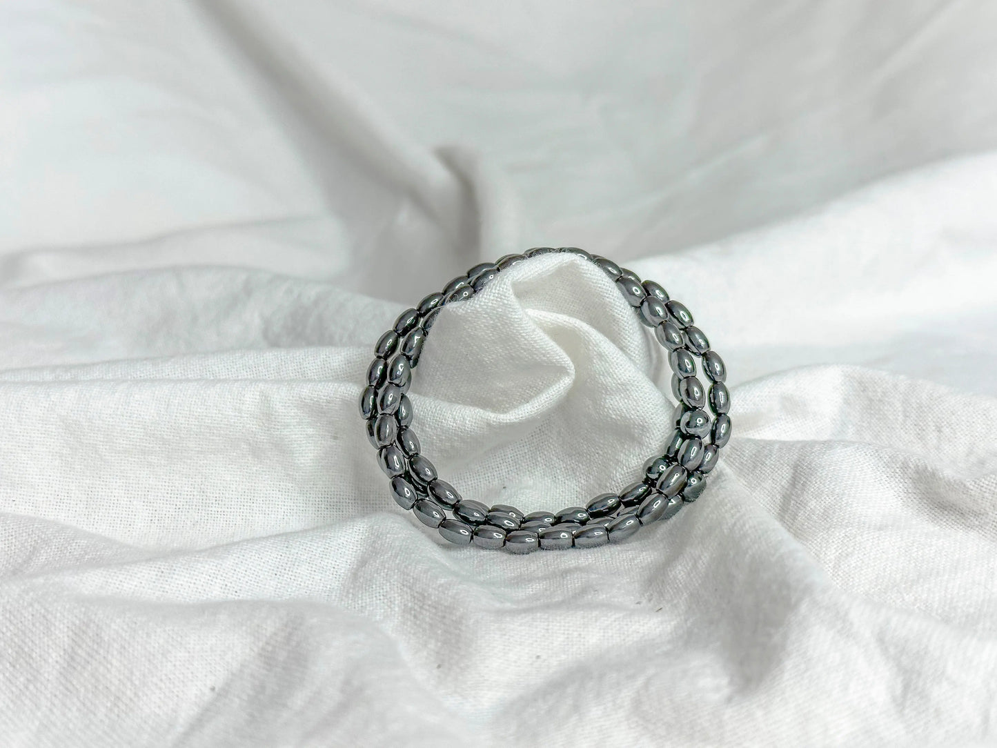 Bracelet grain de riz Hematite 🌟 Protection Confiance Harmonie - GrigriMagic