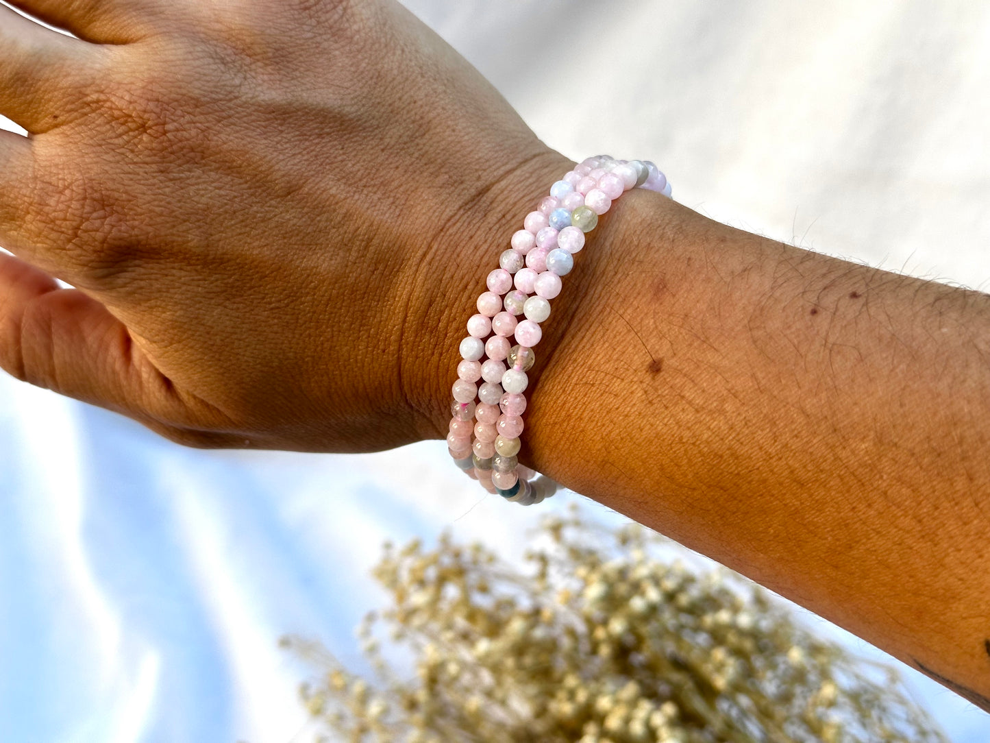 Bracelet perle Béryls ✨ Paix, Bonheur, Amour