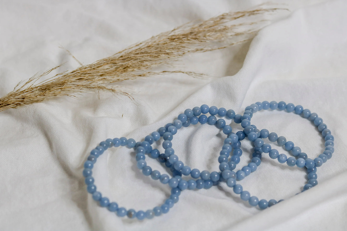 Angelite beaded bracelet 🌟 Protection Peace Guardian Angel