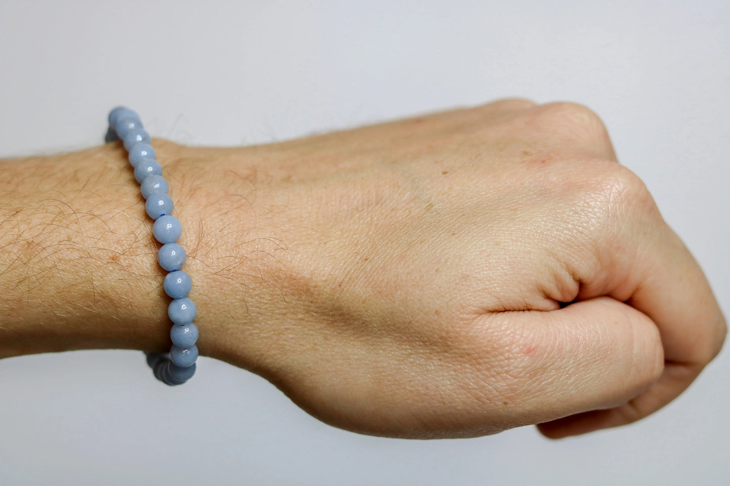 Angelite beaded bracelet 🌟 Protection Peace Guardian Angel