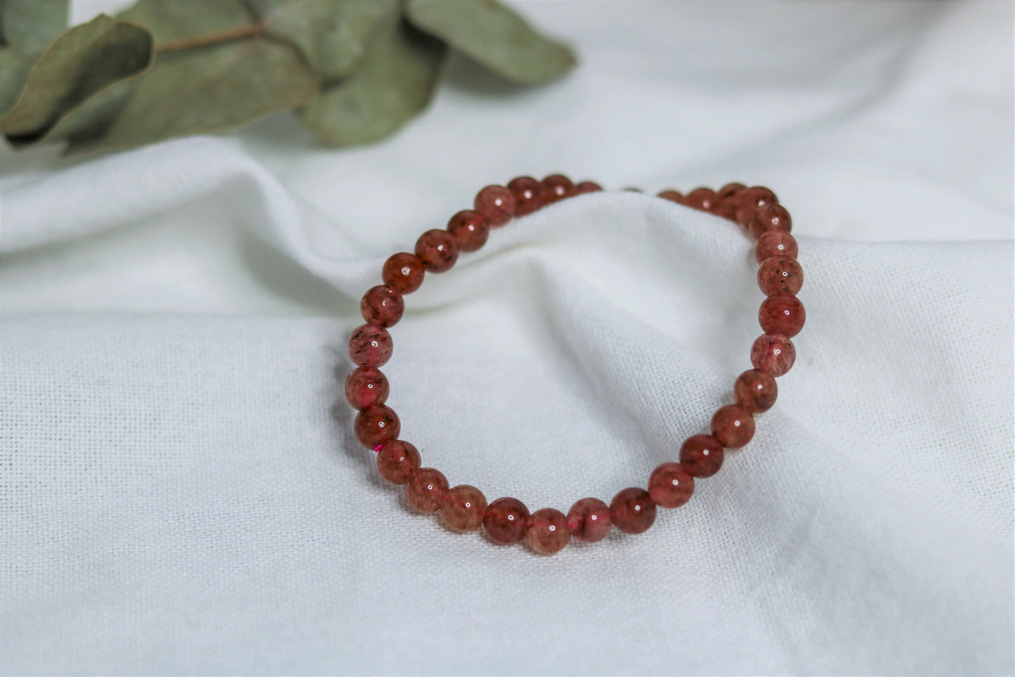 Strawberry Quartz beaded bracelet 🍓 Calm Love Harmony