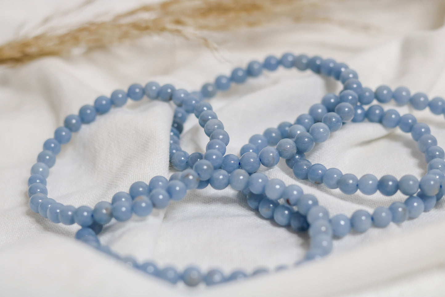 Bracelet perles Angelite 🌟 Protection Paix Ange-Gardien