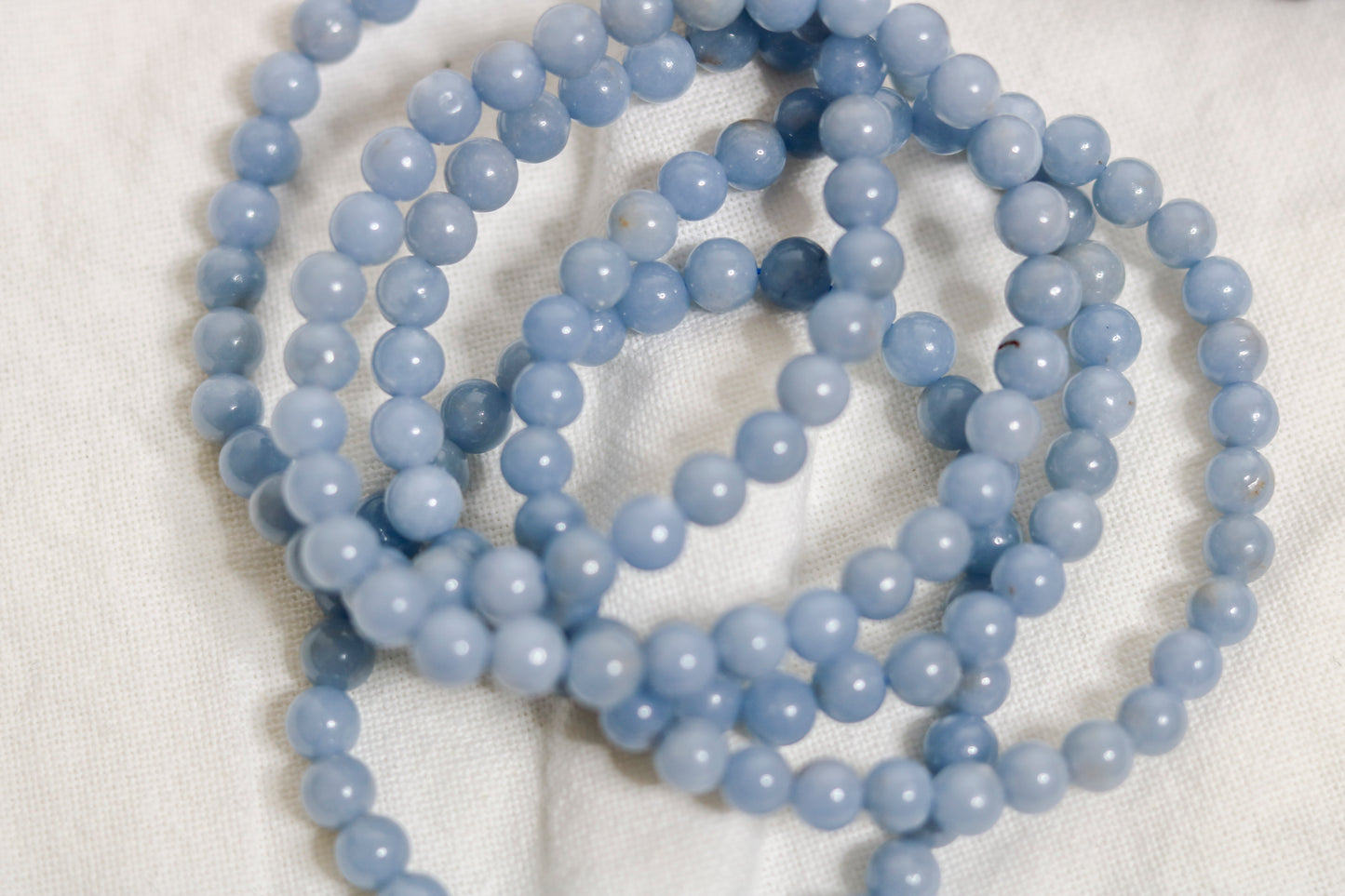 Bracelet perles Angelite 🌟 Protection Paix Ange-Gardien