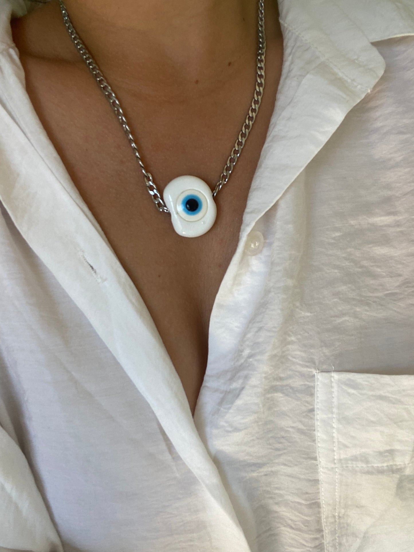 Collier Lucky Witch 🧿 Argent